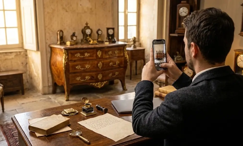 Photographier une commode avec son téléphone pour une demande d’estimation